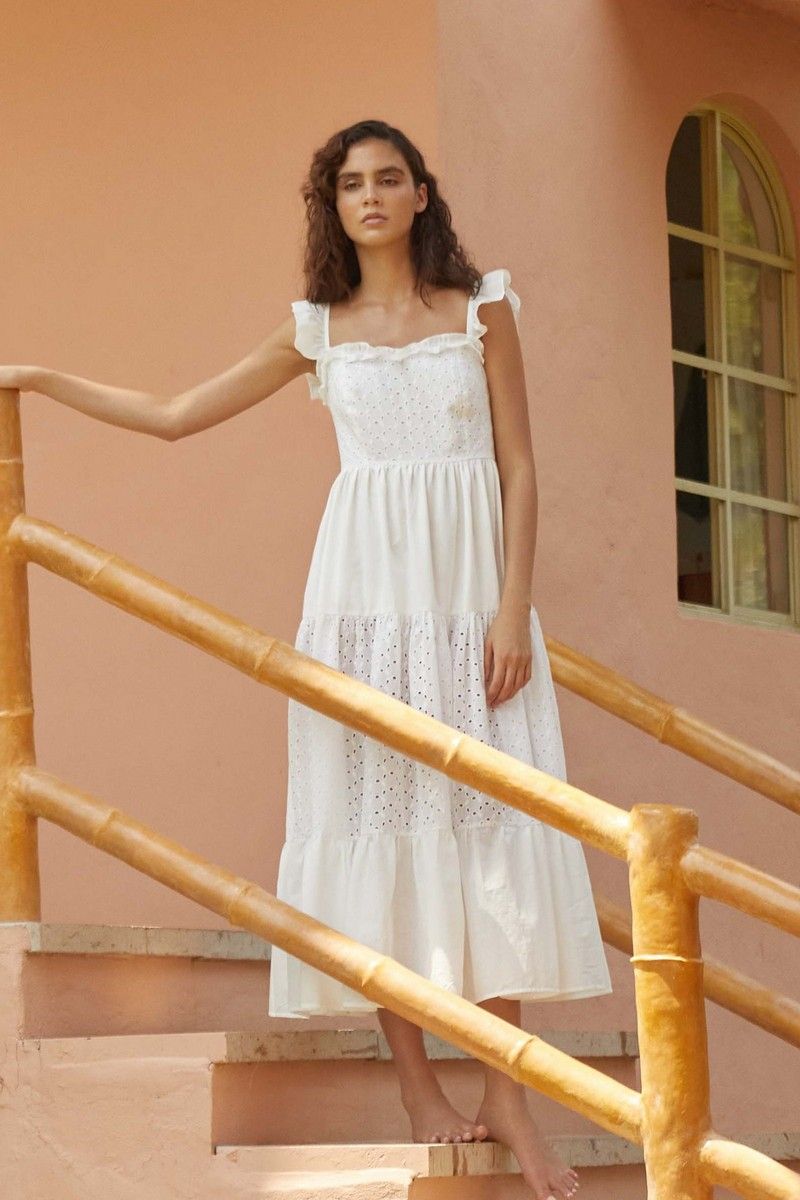 Palmacea Ivory Eyelet Dress