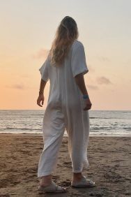 Kibys White Linen Romper