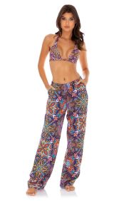 Luli Fama Tiki Babe Split Side Wide Leg Pants