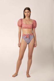 Palmacea Azulejo 21 Puff Sleeve Bikini Top