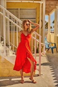 Peixoto Leai Dress in Red Sangria