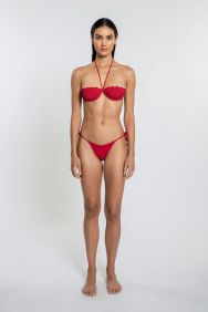 Peixoto Red Sangria Ava Crochet Bikini Top