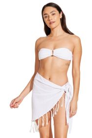 Vitamin A White Crinkle Linen Sirena Sarong